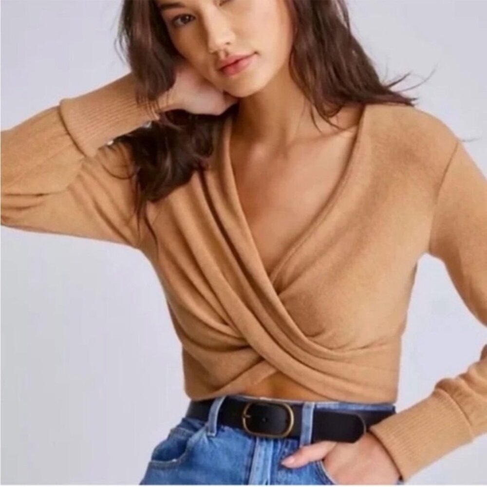 Maeve Twist-Front Knit Top